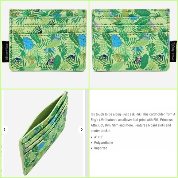 LOUNGEFLY DISNEY PIXAR A Bug’s Life MINI BACKPACK, CARDHOLDER & ENAMEL PINS! - Picture 7 of 13